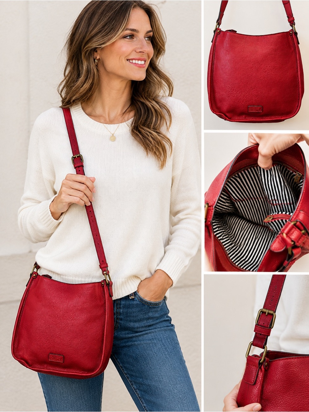 Market & Spruce Burgundy Red Crossbody Bag